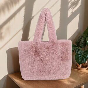 Pink Faux Fur Tote Bag Book